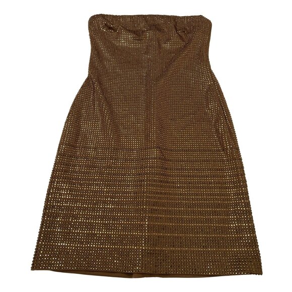 STAUD Finches Mini Dress in Mocha - Picture 1 of 4